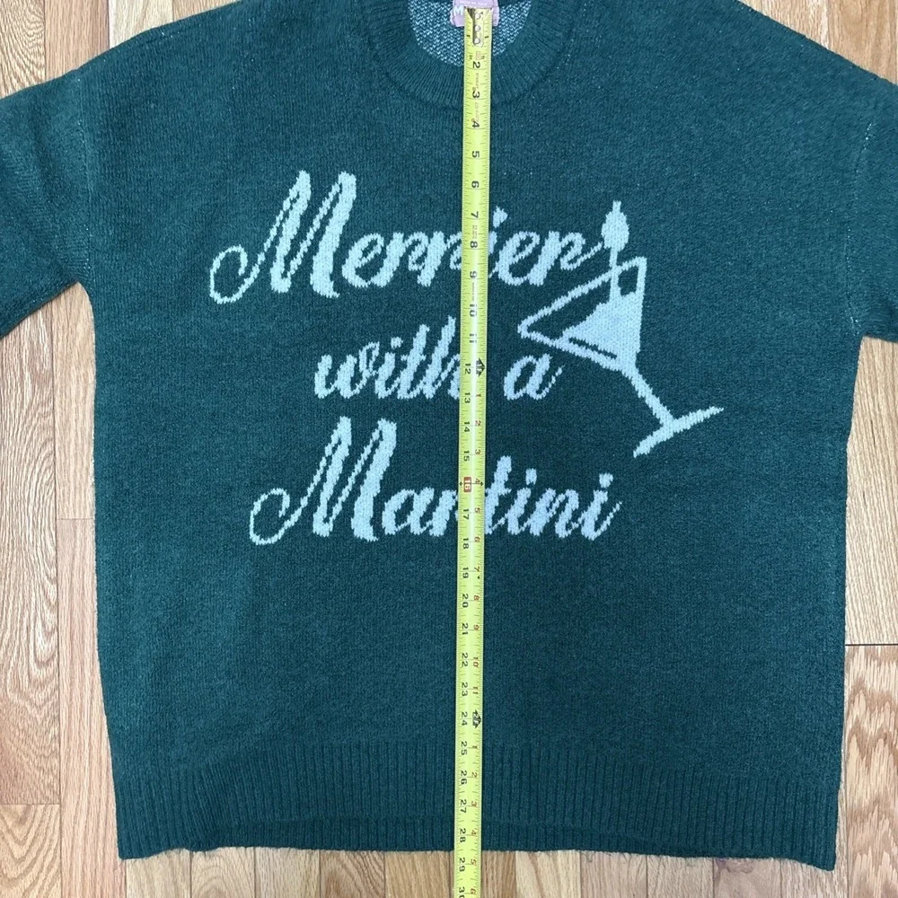 Show Me Your Mumu L102405 Green 'Martini' Classic Crewneck Sweater‎ Size Medium